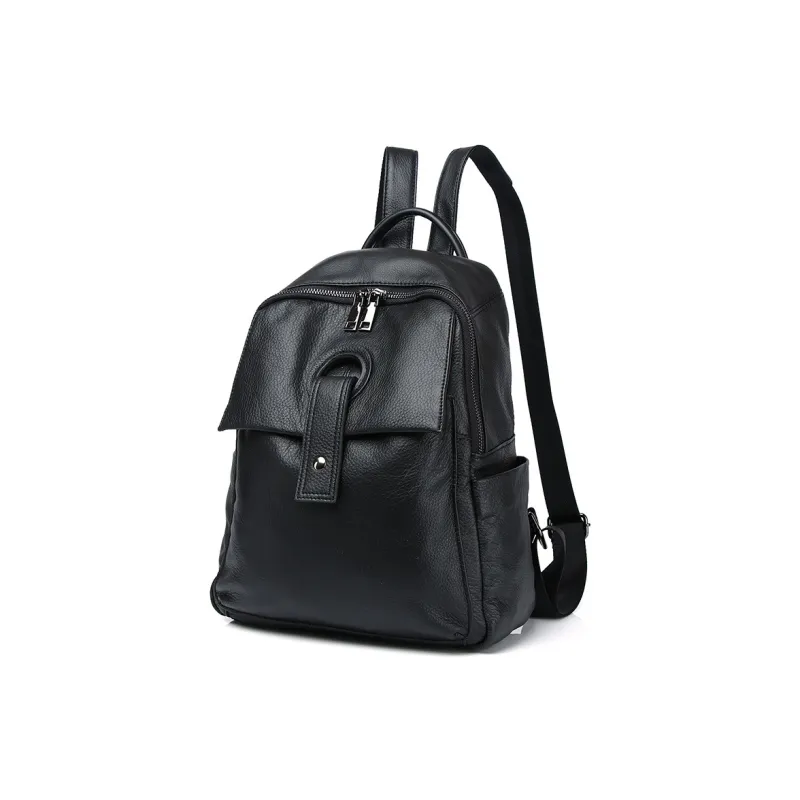 H YXIANG Cow Leather Backpack Regular Women's Multicolor-1