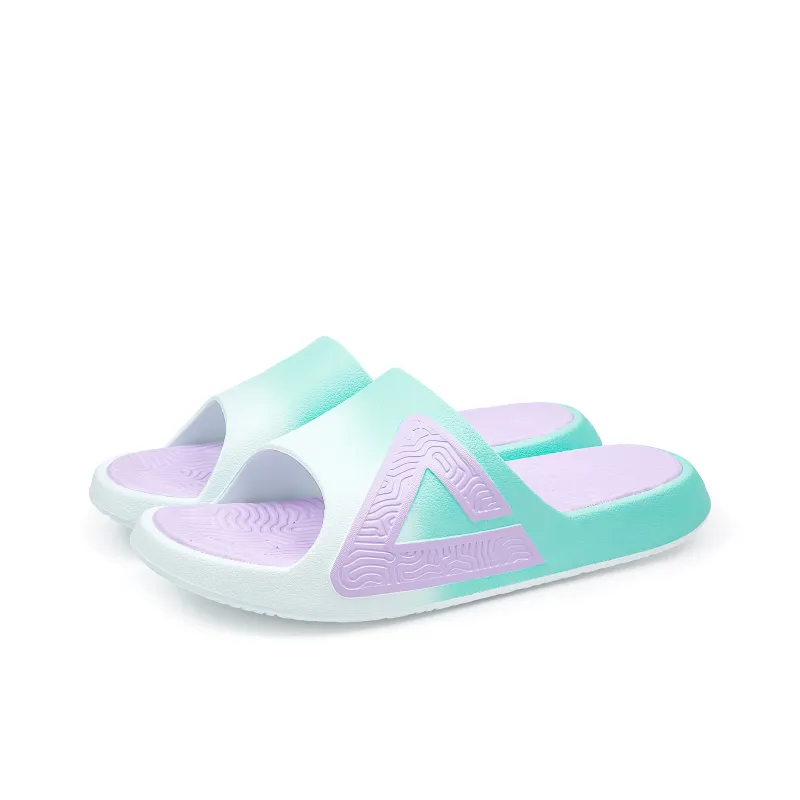 PEAK Tai Ji1.0 EVA Rubber Sole Quiet Slide Slippers Unisex Purple Green-3
