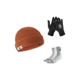 Coffee+BKC Thermal Glove Black+Ace White Thigh-High Socks