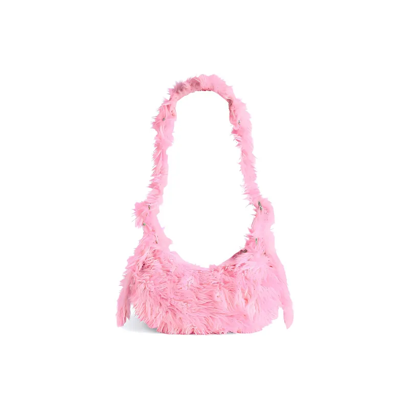 Balenciaga Le Cagole Faux Fur Handbag Shoulder Bag Mini Women's Pink-3
