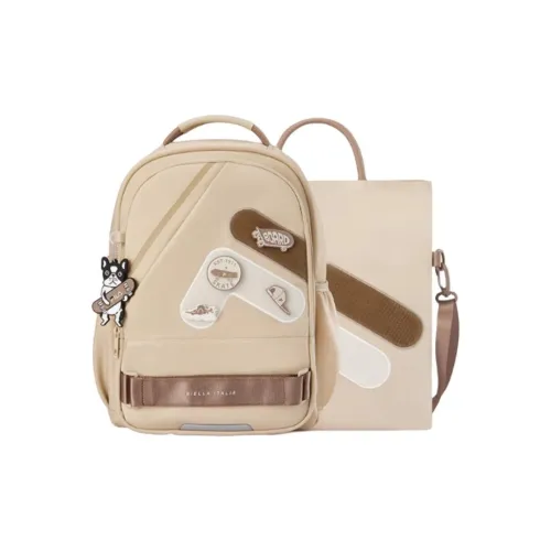 FILA Nylon Backpack Combo Set Unisex Pearl Shell Khaki