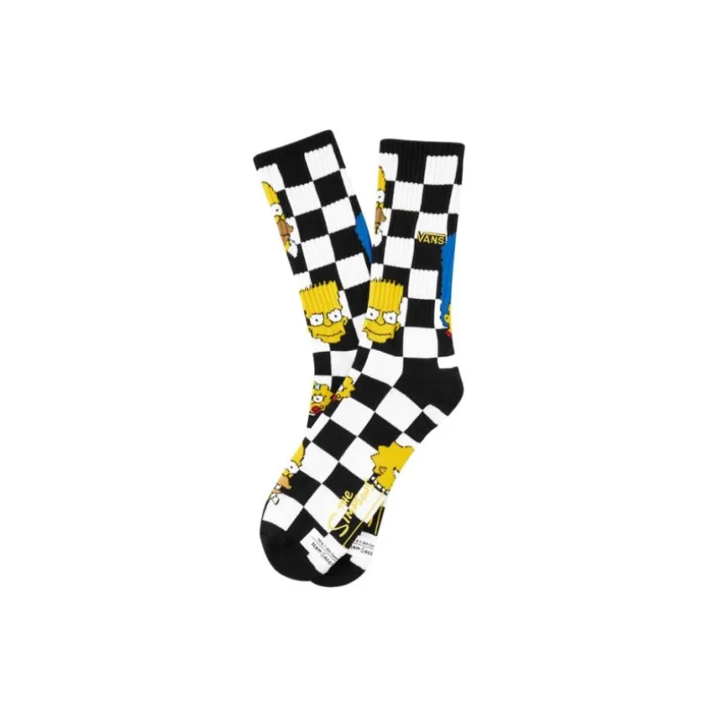 Vans Mid-Calf Socks Men's 1 Pack Black White Plaid-3