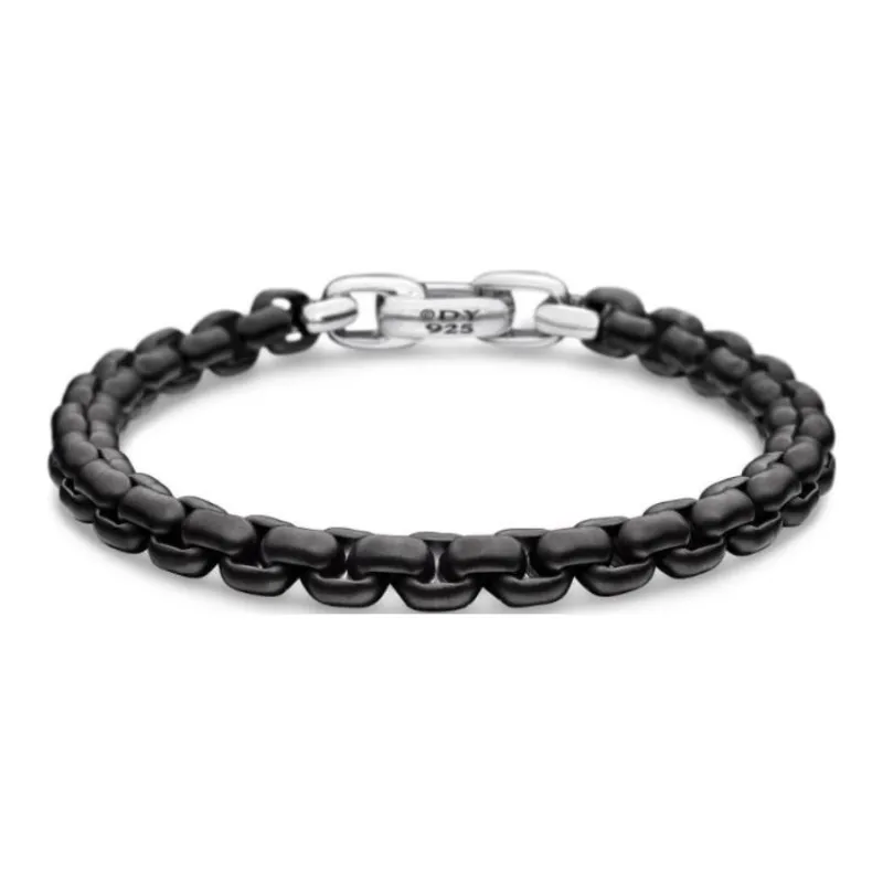 David Yurman Sterling Silver Box Chain Bracelet 7.3mm-0