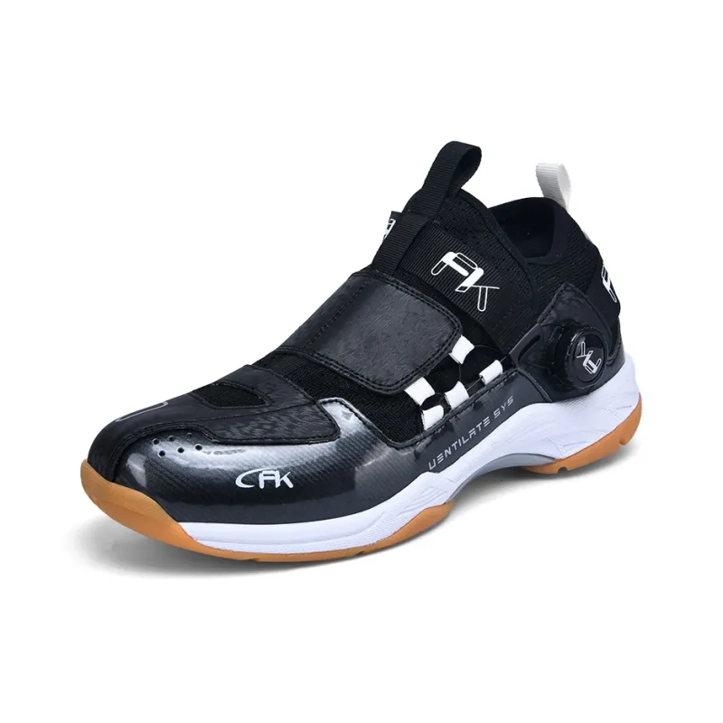 Lin Feng Slip Resistant, Abrasion Resistant, Coverage, And Cushioning Mid Top Badminton Shoes Unisex Black-1