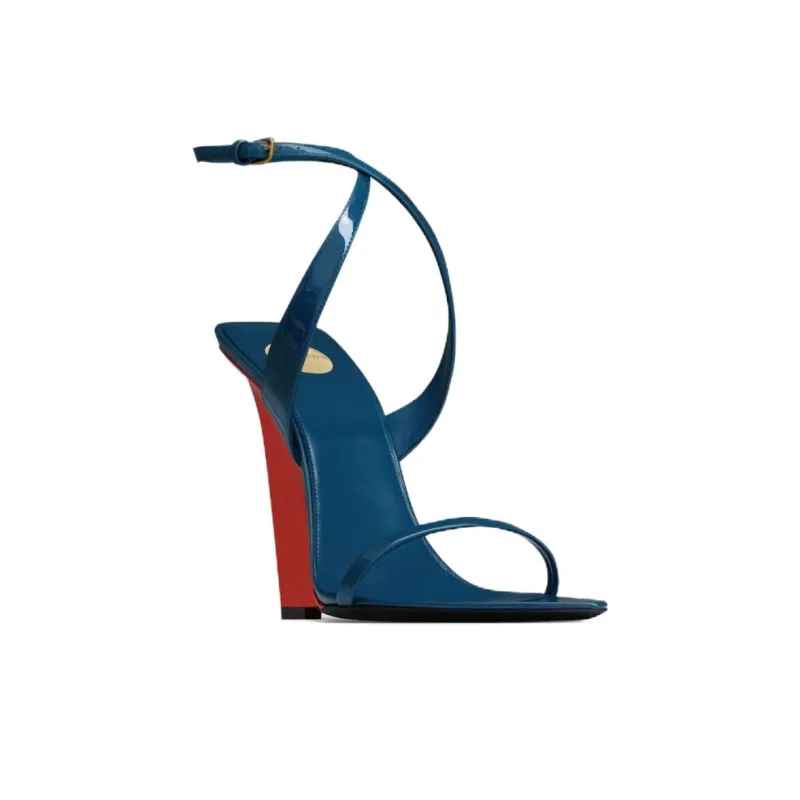 SAINT LAURENT Salomé Strap Sandals 11cm Women's Blue-2