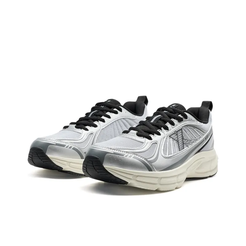 XTEP Absolute Dust 6.0 Anti Slip Wear Resistant Low Top Running Shoes Men's Silver Gray Black-3
