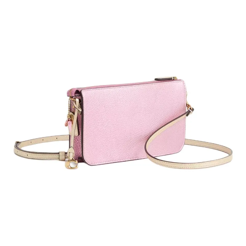 COACH NOA Eggstone Grain Leather Shoulder Bag Small Size Women's Metal Pink Multicolor-2