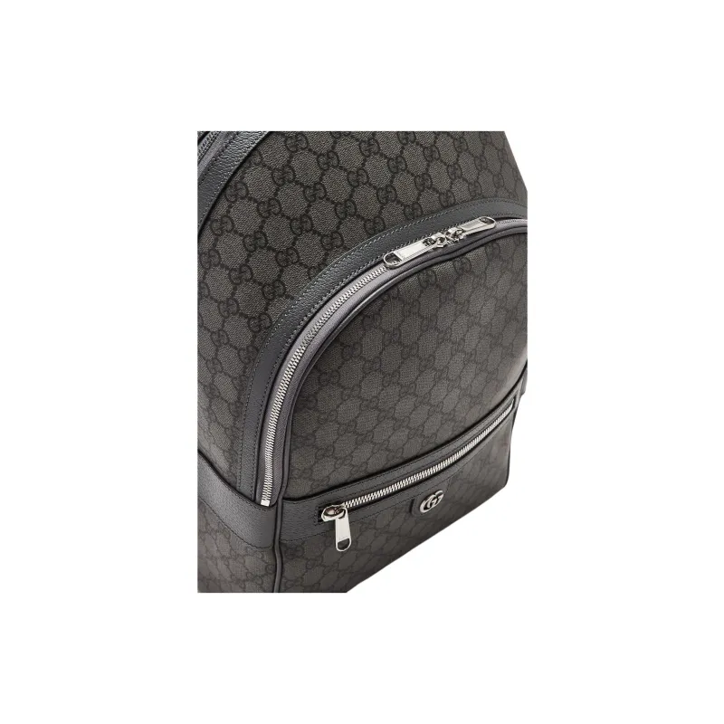 GUCCI Ophidia Coated Canvas Backpack Medium Size Men's Gray-2