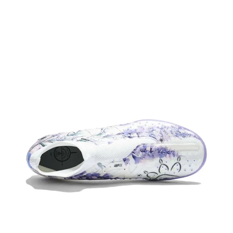 KELME TF Rubber Broken Studs Anti Slip Wear Resistant Soccer Shoes Men's White Purple-2