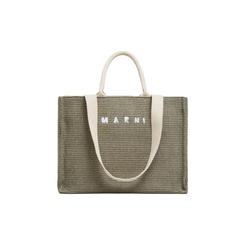 MARNI Logo Embroidered Top Handle Bag