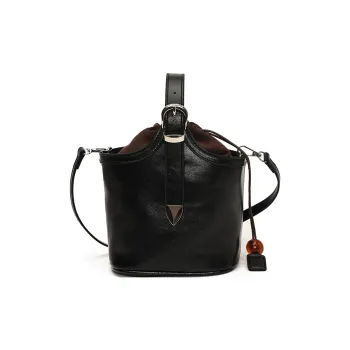 Yalu PU Bucket Bags Handbags Women's Black/Burgundy/Coffee/Brown