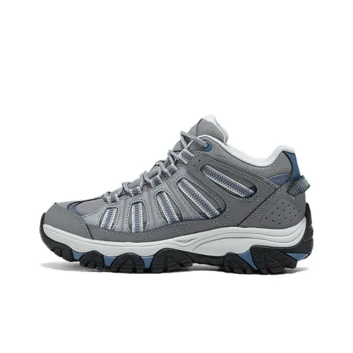 Skechers OUTDOOR Anti-Slip Wear-Resistant Mid-Top Trekking Shoes Women's Gray