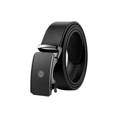 MILLIE'S Cow Leather Leather Belts Men's Black Width  3.5cm