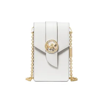MICHAEL KORS Charm Cow Leather Cell Phone Pouch Small Size Women's White