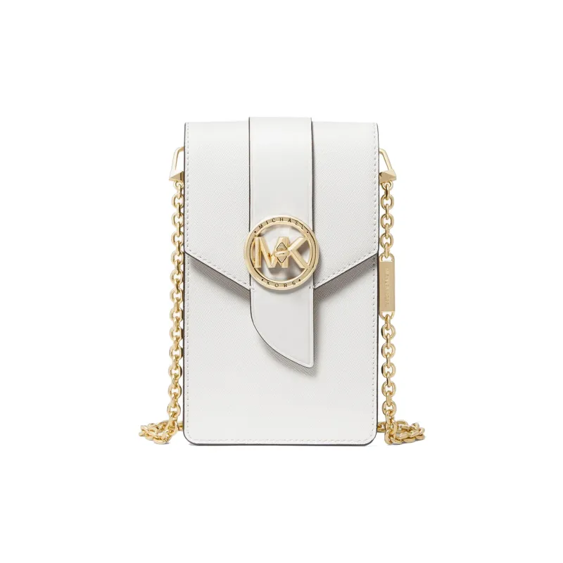 MICHAEL KORS Charm Cow Leather Cell Phone Pouch Small Size Women's White-0