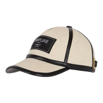 BALMAIN Logo Patch Canvas Cap
