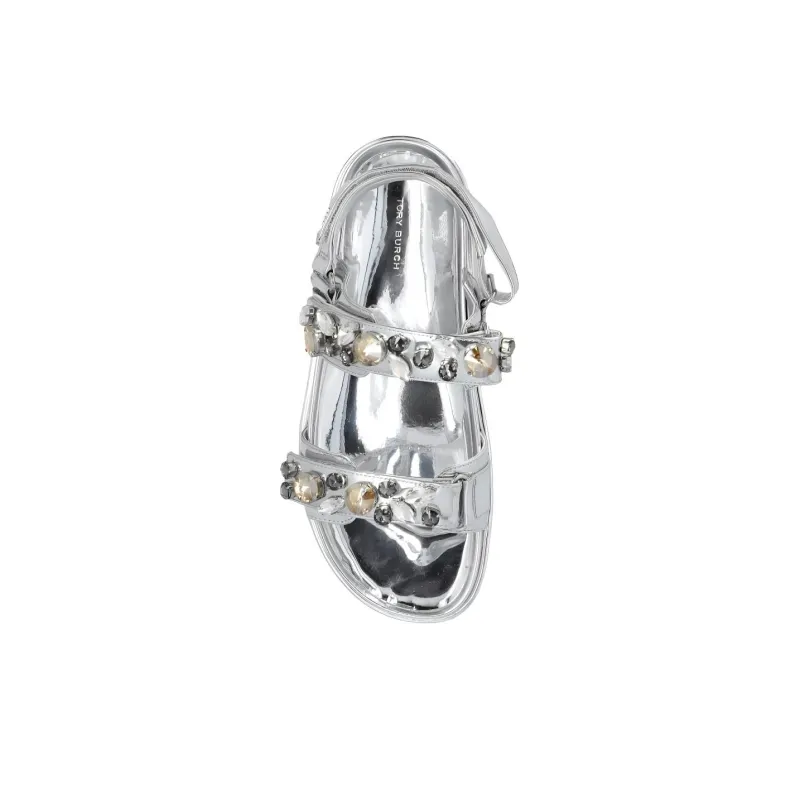 TORY BURCH Strap Sandals 3cm Women's Silver-4