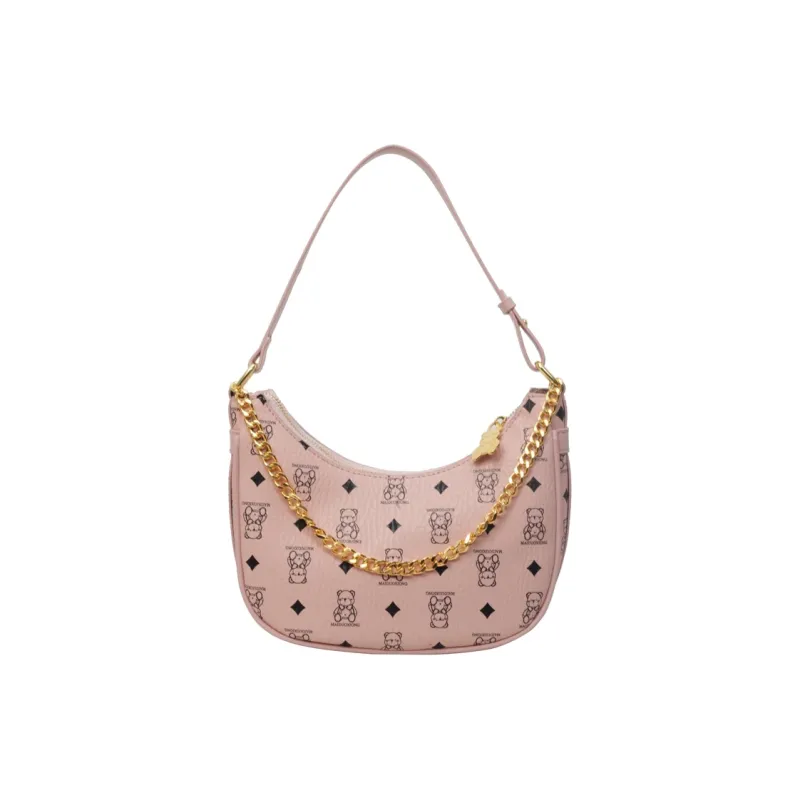 HCXK PU One Shoulder Crossbody Dumpling Bag Women's Bag Commute Unisex Ecru/Black/Pink/Brown-10