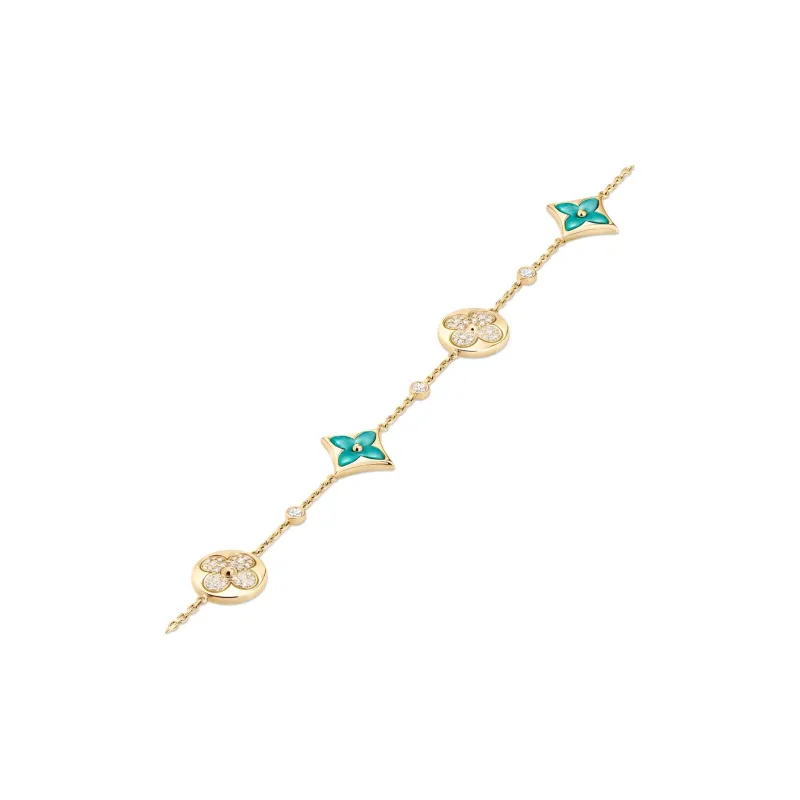 LOUIS VUITTON Color Blossom Bb Multi Pattern Bracelet Yellow Gold Amazonite And Diamonds-2