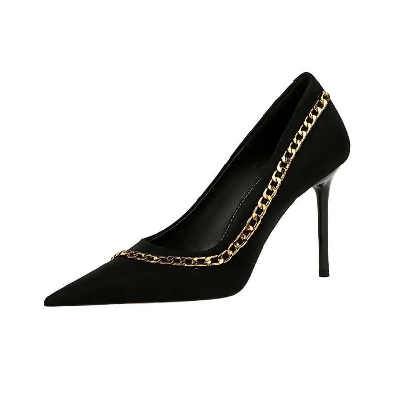 QITUMAUL Slim Heel High Heels 9.5cm Women's-1