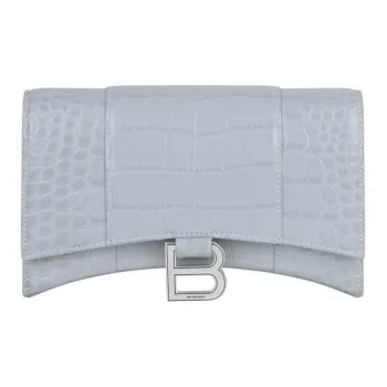 Balenciaga Hourglass Cow Leather Shoulder Bag Crossbody Bag Chain Wallet Women's Light Blue
