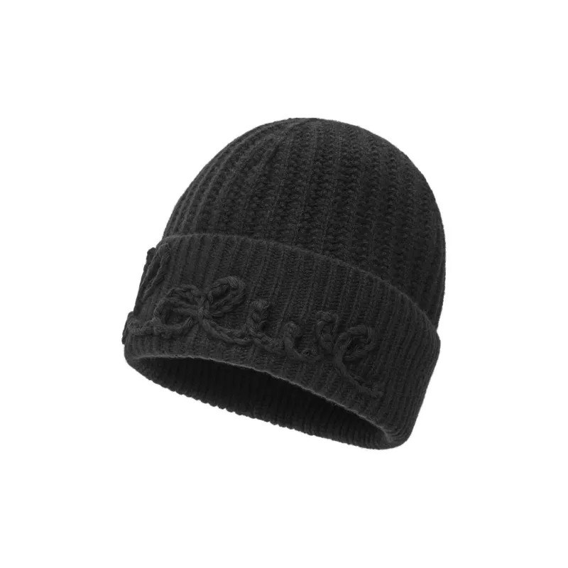 LOEWE Logo Embroidered Turn Up Hem Beanie-1