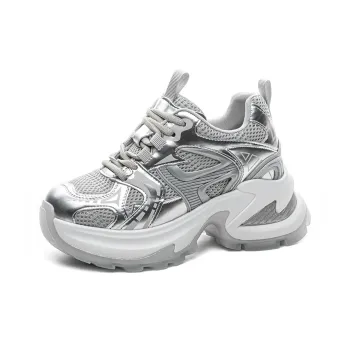 Shoe Cabinet Floral Language Anti Slip And Wear Resistant Height Increasing Low Top Chunky Sneakers Women's