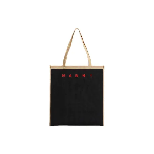 MARNI Logo Embroidered Top Handle Bag