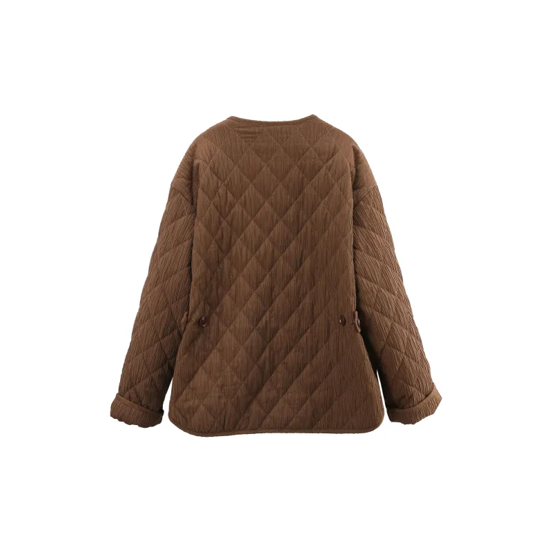 A Paradise For Awakening Puffer Jacket Women's Coffee-1