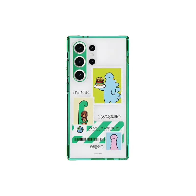 SAMSUNG Silicone Material UBHC Dinosaur Pattern Phone Cases Compatible With Samsung Galaxy S24/S24+/S24 Ultra Cartoon-0
