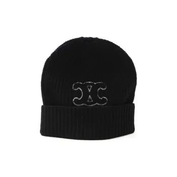 CELINE Wool Beanies Men's Black
