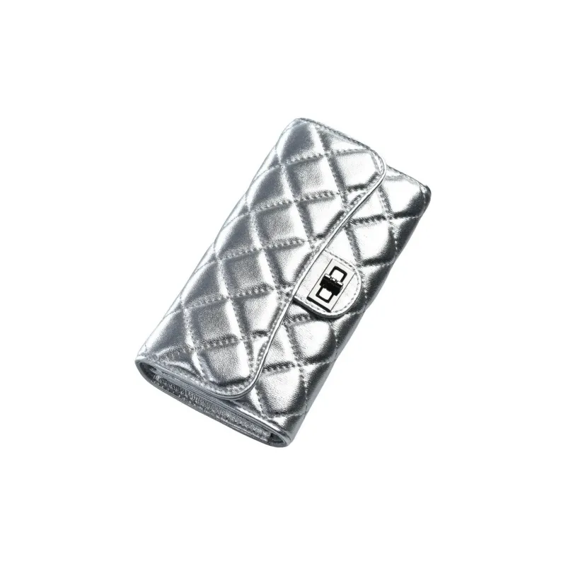 DIFENISE Top Grain Sheepskin Money Clip Handheld Cell Phone Card Holder Wallet Regular Women's Multicolor-11