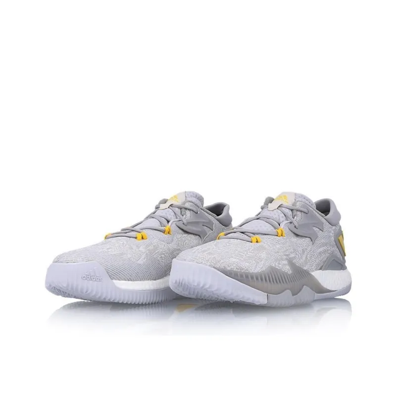 Adidas Crazylight Boost 2016 Anti-Slip Wear-Resistant Low-Top Basketball Shoes Men's White-2