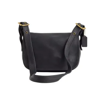 COACH Legacy Gloves Made Of Tanned Leather Shoulder Bag Large Size Women's Black