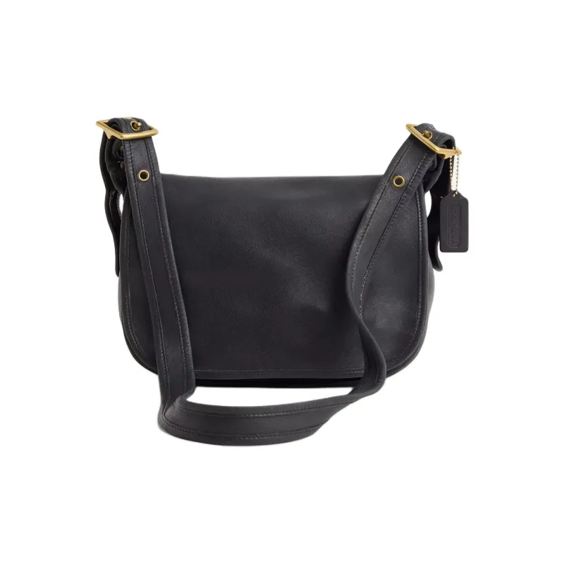 COACH Legacy Gloves Made Of Tanned Leather Shoulder Bag Large Size Women's Black-0