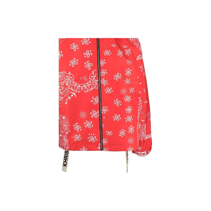 KHRISJOY Bandana Print Zip Up Windbreaker Jacket-4