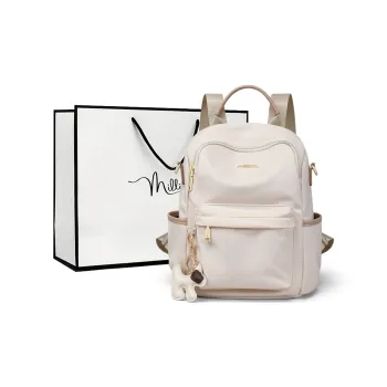 MILLIE'S Fabric Backpack Travel Bag Regular Women's Ecru