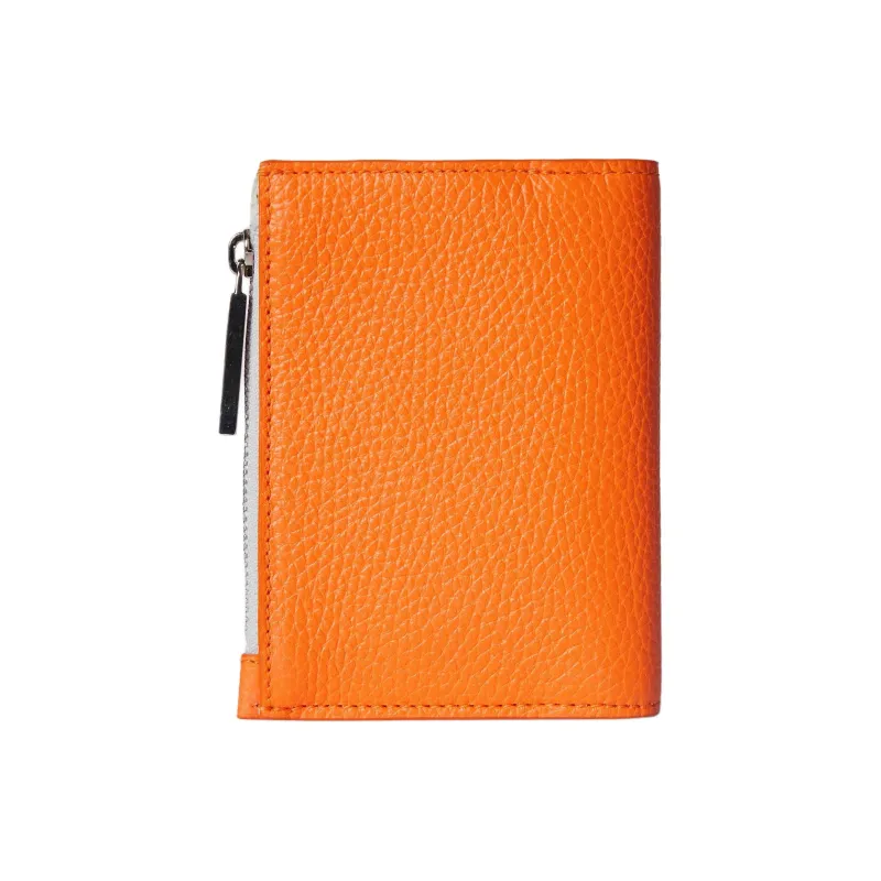 GUCCI Leather Coin Purse Women's White & Orange-2