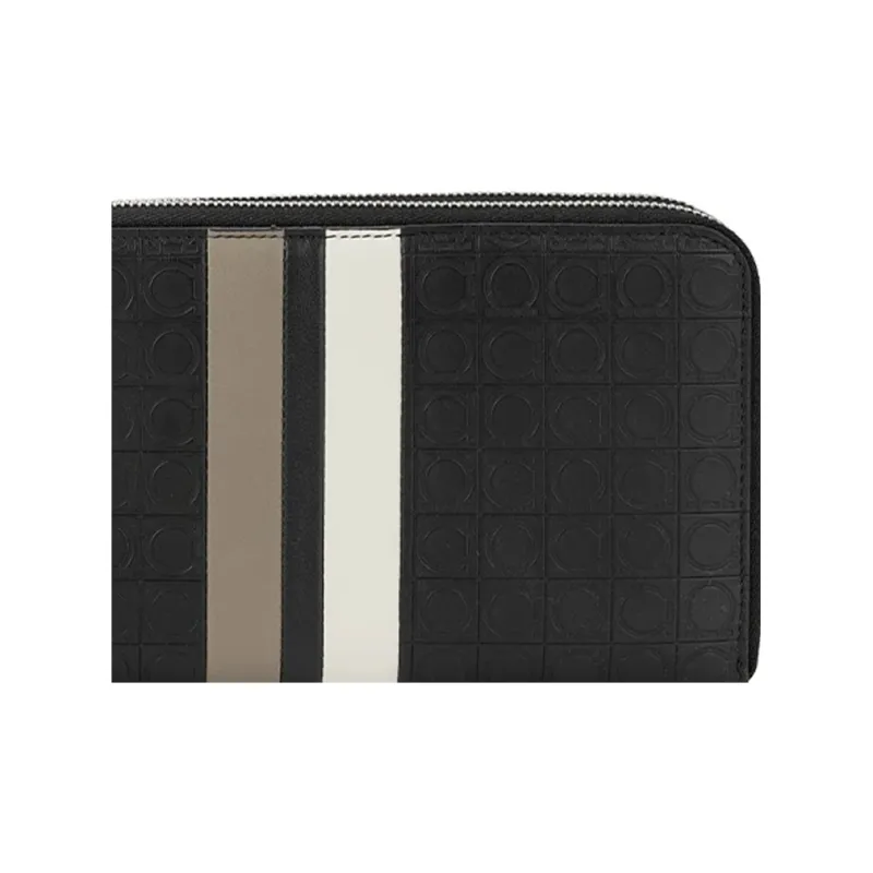 FERRAGAMO Leather Wallet Coin Purse Women's Black-1