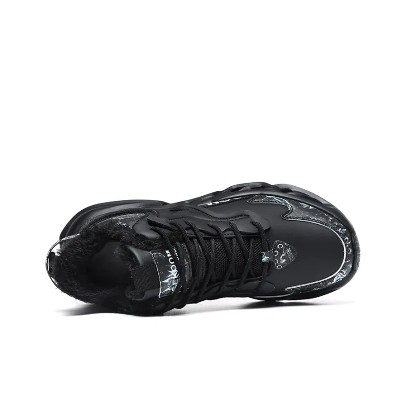 PNKE Anti Slip And Wear Resistant Height Increasing Warm Mid Top Chunky Sneakers Men's-38