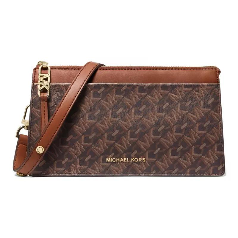 MICHAEL KORS Canvas Blended With Polyester Crossbody Bag Shoulder Bag Small Size Women's Dark Brown-0