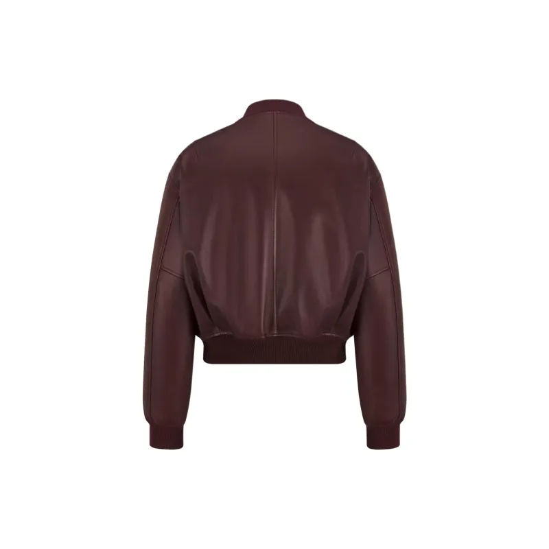 DIOR Leather Jacket Men's Burgundy-1