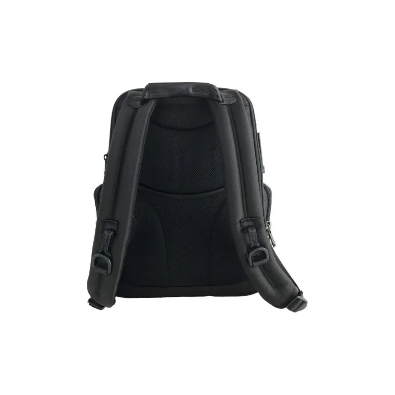 TUMI Recycled Nylon With Patchwork Leather Backpack Men's Brown & Black-4