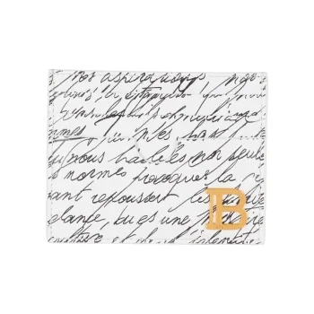 BALMAIN B-BUZZ Calfskin Card Holder Women's White & Black