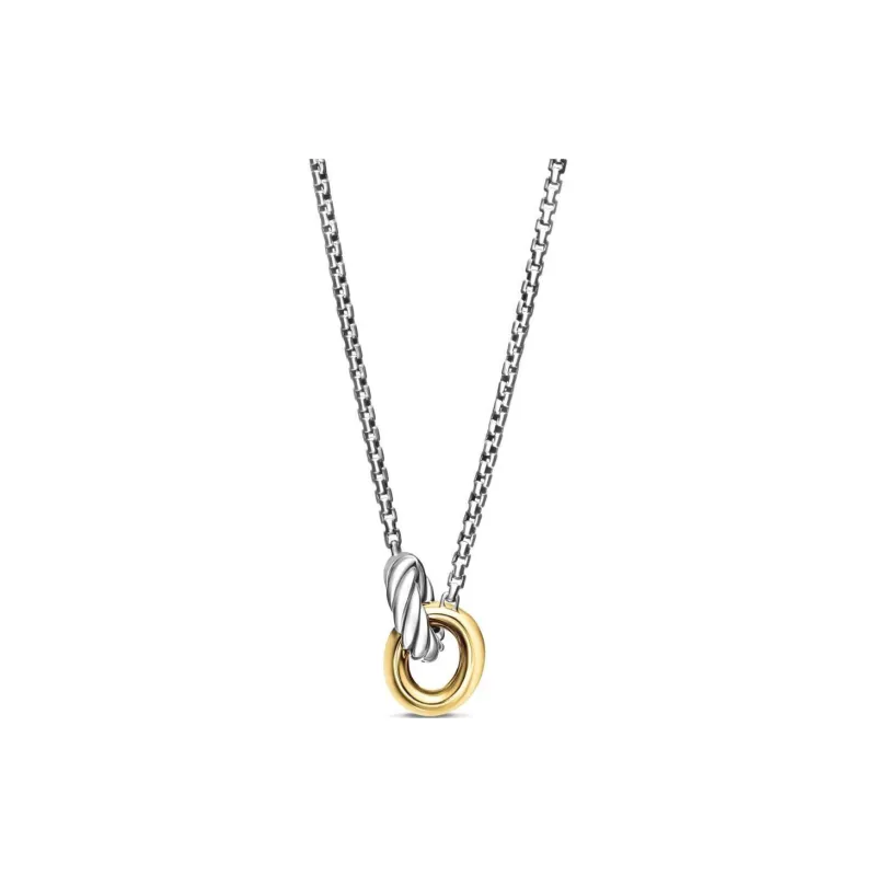 David Yurman 14kt Gold Petite Cable Linked Necklace 15mm-2