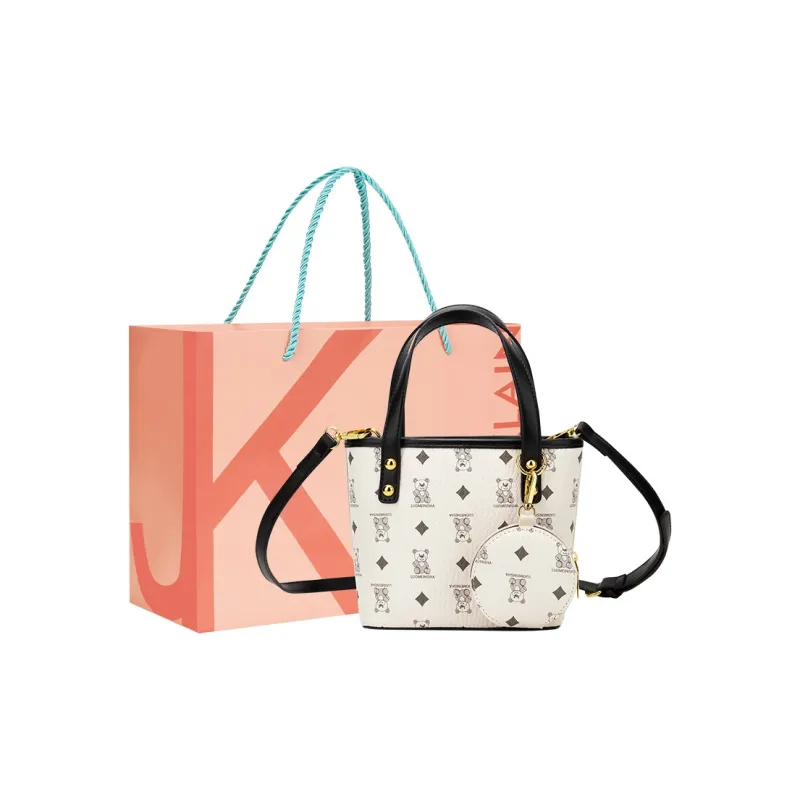 JANE KLAIN Synthetic Leather Handbags Crossbody Bags Regular Women's Brown/Pink/Ecru/White & Black-0