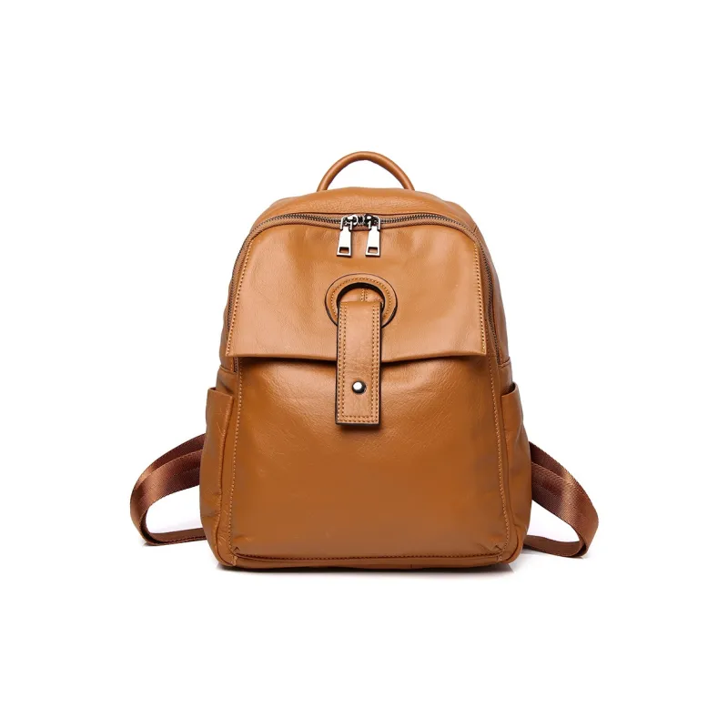 H YXIANG Cow Leather Backpack Regular Women's Multicolor-10
