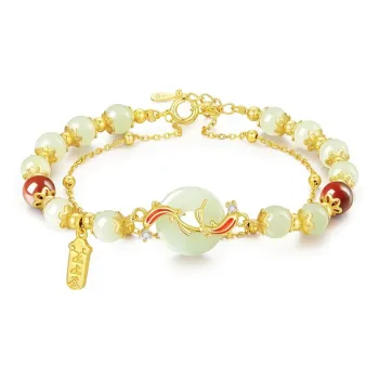 Yagu Hetian Jade Bracelets Pale Greenish White Jade Unisex