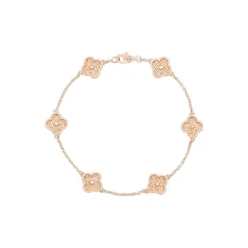 Van Cleef & Arpels Alhambra Four Leaf Lucky Series 18K Rose Gold Bracelets Women's Rose Gold
