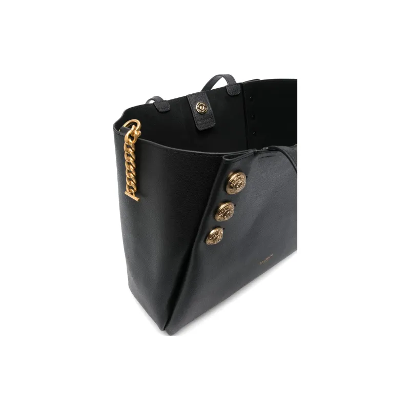 BALMAIN Button Detailed Tote Bag-4